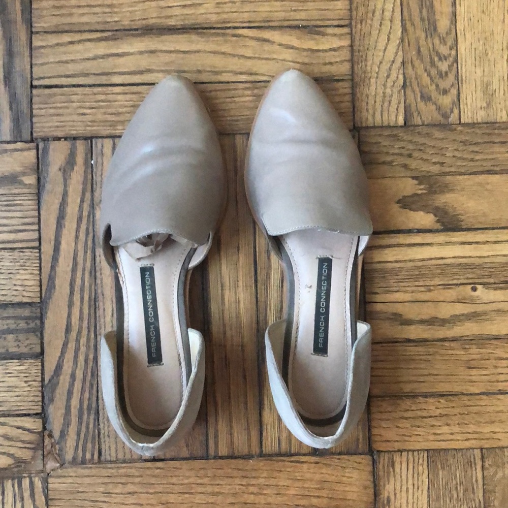French Connection Tan Leather and Suede Loafers, Size 7